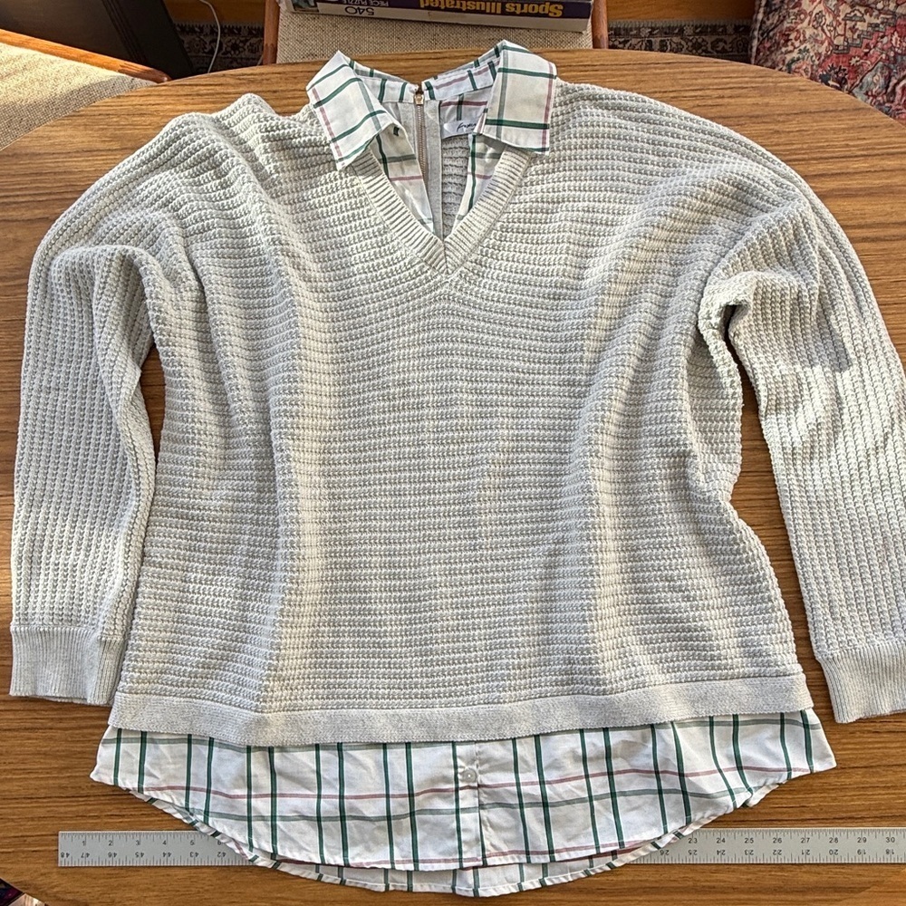 Foxcroft NYC Collared Sweater Top Women’s Size 2X - Picture 2 of 9